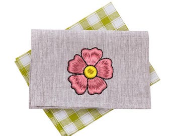 Mini Pink Flower Embroidery Design, Small Floral Machine Embroidery File, Cute Stitch Pattern in 9 Sizes,Instant Download