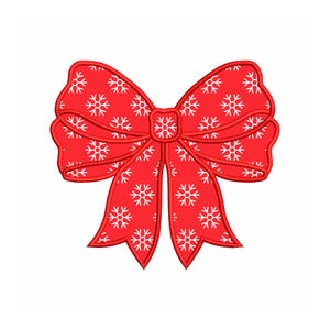 Side Bow Appliqué Sweatshirt Embroidery Design, Bow Christmas Embroidery Design 5 Sizes, Instant Download, Bow Applique