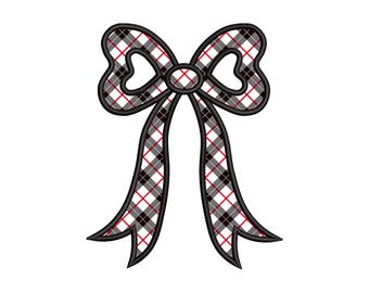 Side Bow Applique Sweatshirt Embroidery Design, Christmas Bow Applique Machine Embroidery File, Bow Applique Digital Embroidery, 7 Sizes