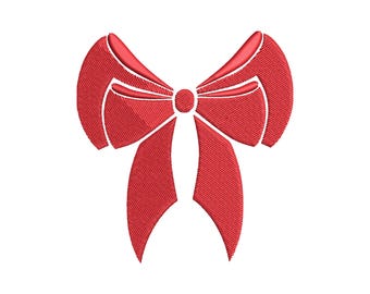 Bow Machine Embroidery Design, Coquette Embroidery Design, File in PES, DST, Jef, Digital Download, 4 Sizes