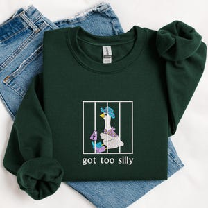 Embroidered Silly Goose Sweatshirt, Embroidered Goose Crewneck Sweatshirt, Silly Goose Shirt, Funny Sweatshirt, Funny Embroidered Shirt