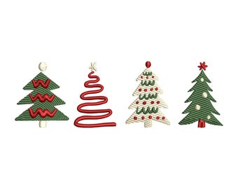 Christmas Tree Embroidery Design, Merry Christmas Embroidery Machine File, Digital Download