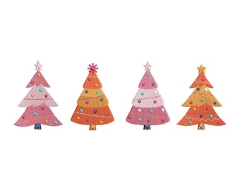Christmas Tree Embroidery Design, Merry Christmas Embroidery Machine File, Digital Download