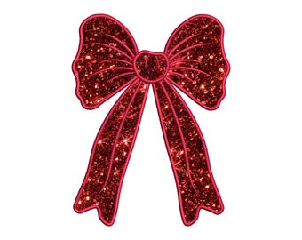 Side Bow Appliqué Sweatshirt Embroidery Design, Christmas Bow Applique Machine Embroidery File, Bow Applique Digital Embroidery, 5 Sizes