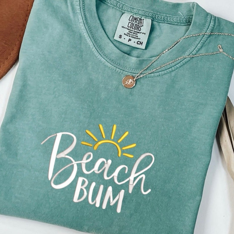 Custom Beach Bum Shirt Embroidered, Retro Comfort Colors T-shirt ...