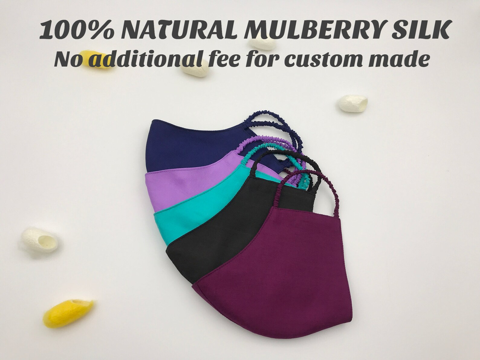 SET of 5100 Natural Mulberry Silk Mask 3 Layersilk Face Etsy