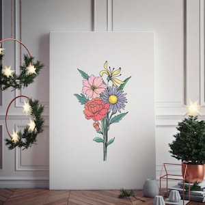 Custom Birth Flower Bouquet Tattoo Birth Month Flower Tattoo Family Custom Tattoo Grandma Garden Personalized Tattoo Design Digital Download