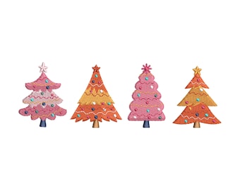 Christmas Tree Embroidery Design, Merry Christmas Embroidery Machine File, Digital Download