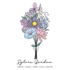 Custom Birth Flower Bouquet Tattoo Birth Month Flower Tattoo Family Custom Tattoo Grandma Garden Personalized Tattoo Design Digital Download