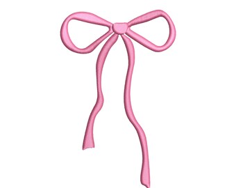 Mini Bow Embroidery Design, Mini Bow Machine Embroidery design, Ribbon Bow Tie Embroidery Design File, Satin Stitch Bow, 7 Sizes