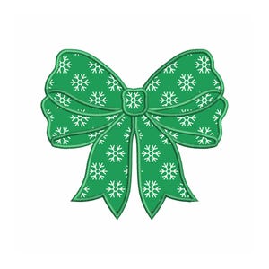 Side Bow Appliqué Sweatshirt Embroidery Design, Bow Christmas Embroidery Design 5 Sizes, Instant Download, Bow Applique