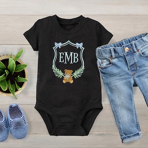 Bear Crest Embroidery Design Baby Banner Crest Frame Embroidery File Newborn Birthday Frame Baby Wreath Crest Frame, 7 Sizes