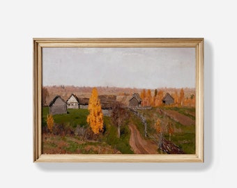 Vintage Autumn Art, Fall Landscape Paintings, DIGITAL Download , E12