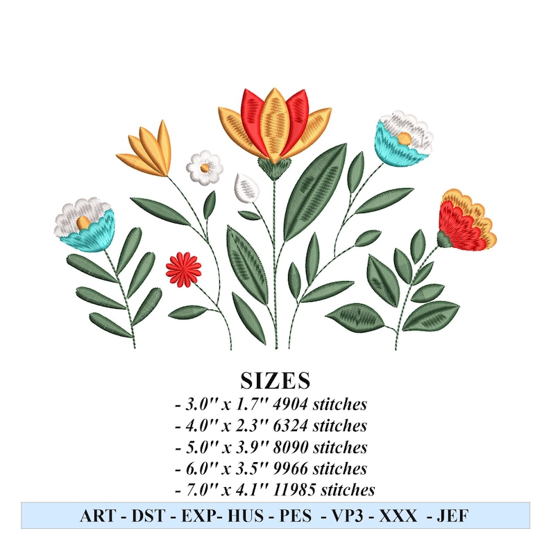 Mini Floral Embroidery Design | Small Flower Embroidery for Pocket ...