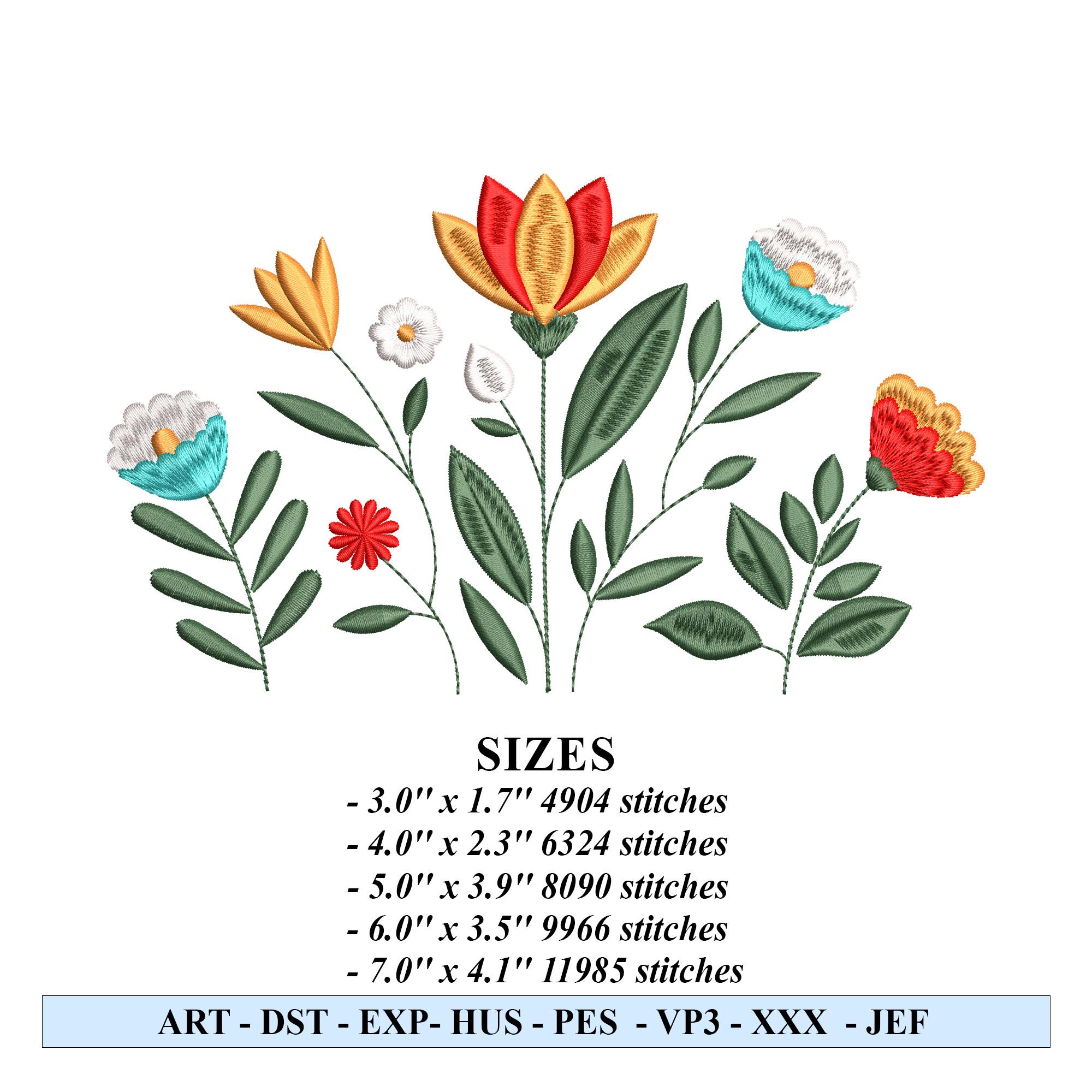 Mini Floral Embroidery Design | Small Flower Embroidery for Pocket ...