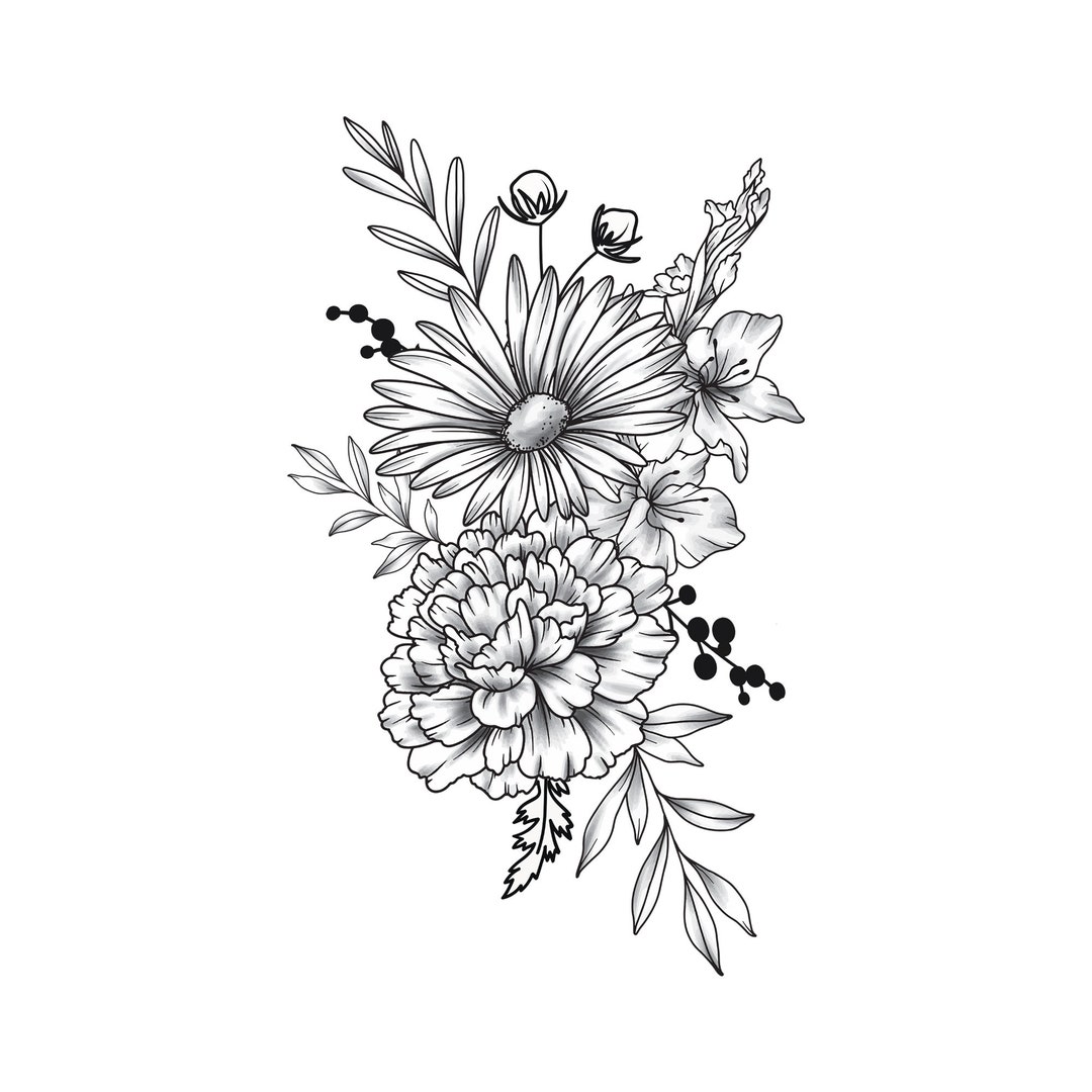 Custom Birth Flower Bouquet Tattoo - Il 1080xN.6146066605 3cso 