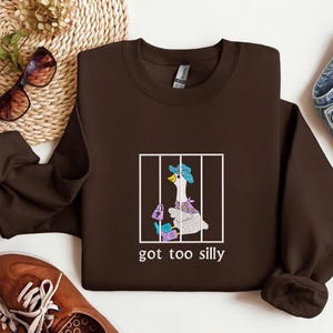 Embroidered Silly Goose Sweatshirt, Embroidered Goose Crewneck Sweatshirt, Silly Goose Shirt, Funny Sweatshirt, Funny Embroidered Shirt