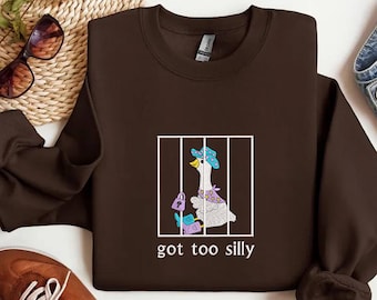 Embroidered Silly Goose Sweatshirt, Embroidered Goose Crewneck Sweatshirt, Silly Goose Shirt, Funny Sweatshirt, Funny Embroidered Shirt