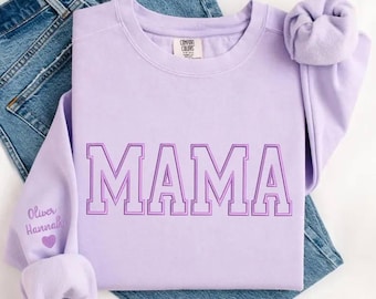 Sudadera bordada con colores cómodos para abuela, camiseta Gigi, regalo para abuela, camiseta Nana, regalo para abuela nueva, camiseta bordada para abuela, bloque universitario