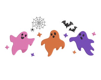 Halloween-borduurontwerp, geesten-borduurontwerp, Halloween-borduurbestand, Instant Download