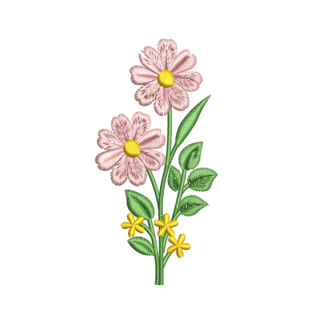 Mini Flower Embroidery Design, Small Floral Machine Embroidery File ...