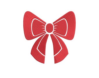Bow Machine Embroidery Design, Coquette Embroidery Design, File in PES, DST, Jef, Digital Download, 4 Sizes