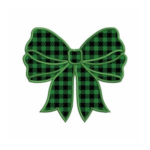 Side Bow Appliqué Sweatshirt Embroidery Design, Bow Christmas Embroidery Design 5 Sizes, Instant Download, Bow Applique