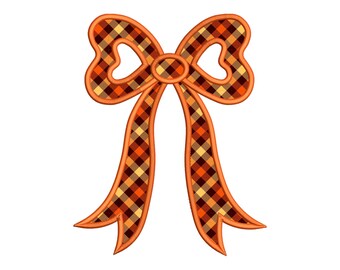 Side Bow Appliqué Embroidery Designs, Split Bow Applique Embroidery Designs, Side Bow Applique Sweatshirt File, 7 Sizes