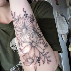 Custom Birth Flower Tattoo Birth Month Flower Tattoo Design Family Custom Tattoo Grandma Garden Personalized Tattoo Design Digital Download