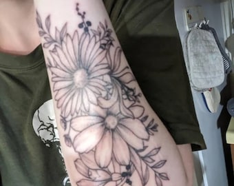 Custom Birth Flower Tattoo Birth Month Flower Tattoo Design Family Custom Tattoo Grandma Garden Personalized Tattoo Design Digital Download