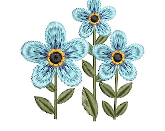 Diseño de bordado a máquina de mini flores silvestres, archivo de bordado botánico de flores, descarga instantánea de mini flores bordadas