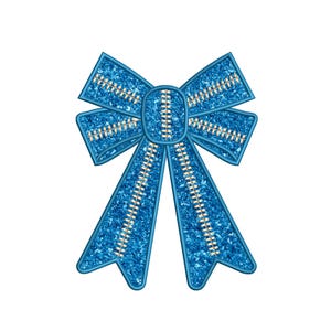 Side Bow Appliqué Sweatshirt Embroidery Design, Sport Bow Applique Embroidery File, Glitter Bow Applique Embroidery File, 6 Sizes