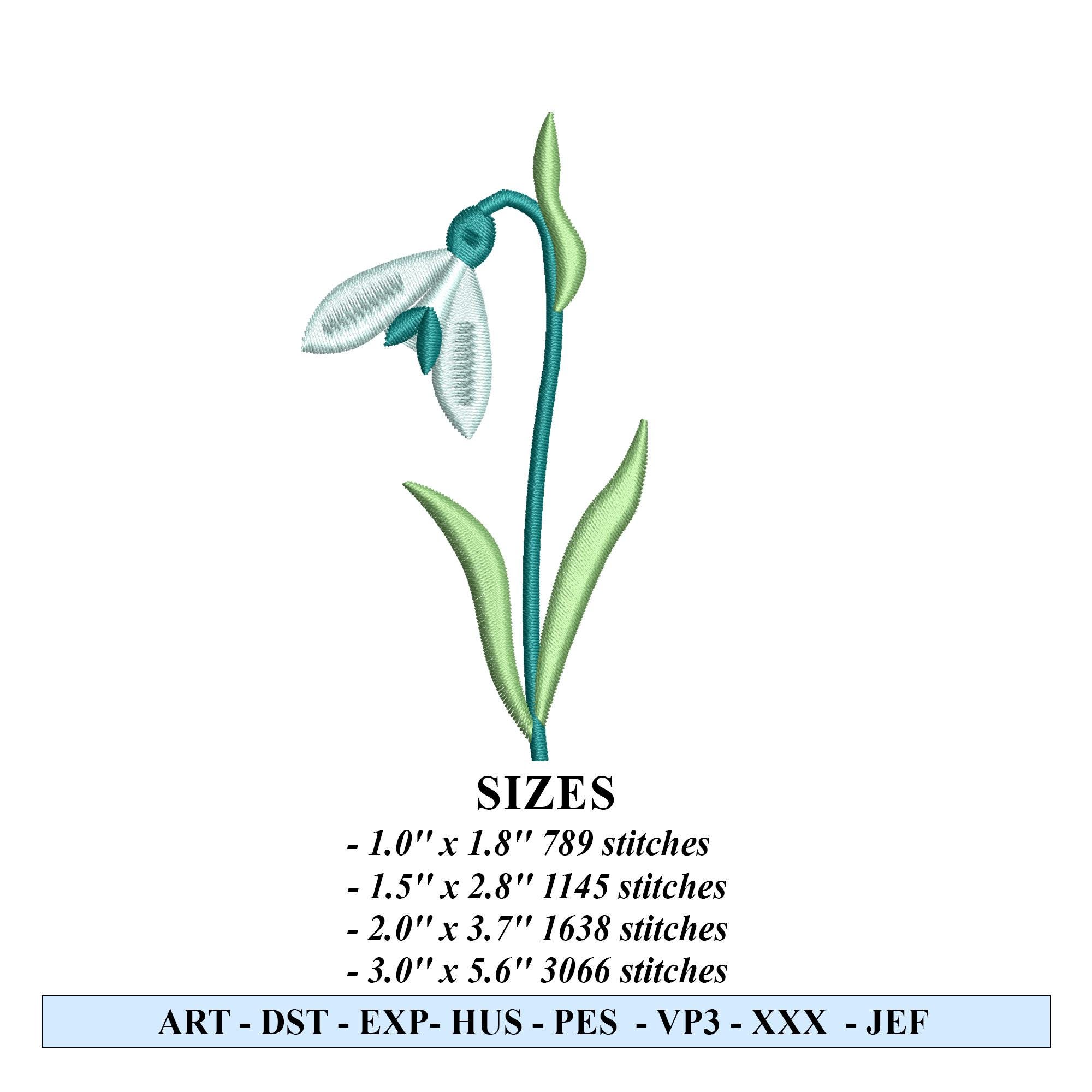Mini Wildblumen Stickmuster 3er Set Schneeglöckchen Arnika  