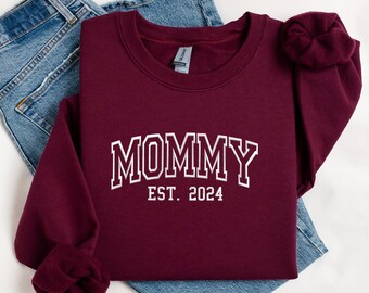 Custom Embroidered Mimi Sweatshirt With Grandkids Names, Grandma Sweatshirt Embroidered, Personalized Nana, Momma, Mama Mother's Day Gift