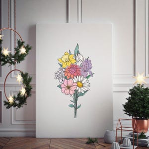 Custom Birth Flower Bouquet Tattoo Birth Month Flower Tattoo Family Custom Tattoo Grandma Garden Personalized Tattoo Design Digital Download