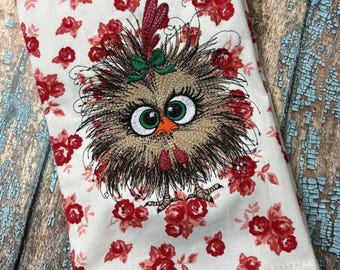 Funny Crazy Chicken Embroidery Design, Cute Chicken Machine Embroidery File, Fall Embroidery Design, 4 sizes, Digital Download