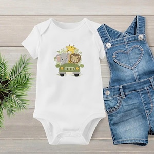 Safari Tiere Stickdatei, Dschungel Löwe Elefant Giraffe Baby Maschinenstickerei, Zootier Auto Muster, digitaler Download