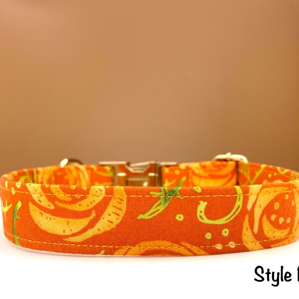 Orange Dog Collar Etsy