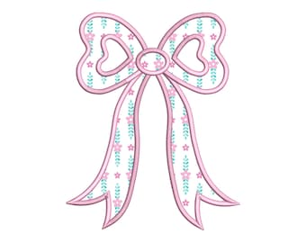 Side Bow Appliqué Sweatshirt Embroidery Design, Christmas Bow Applique Embroidery File, Instant Download, Bow Applique