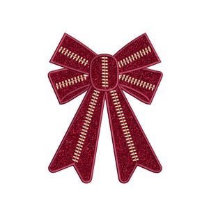 Side Bow Appliqué Sweatshirt Embroidery Design, Christmas Bow Applique Embroidery File, Instant Download, Bow Applique