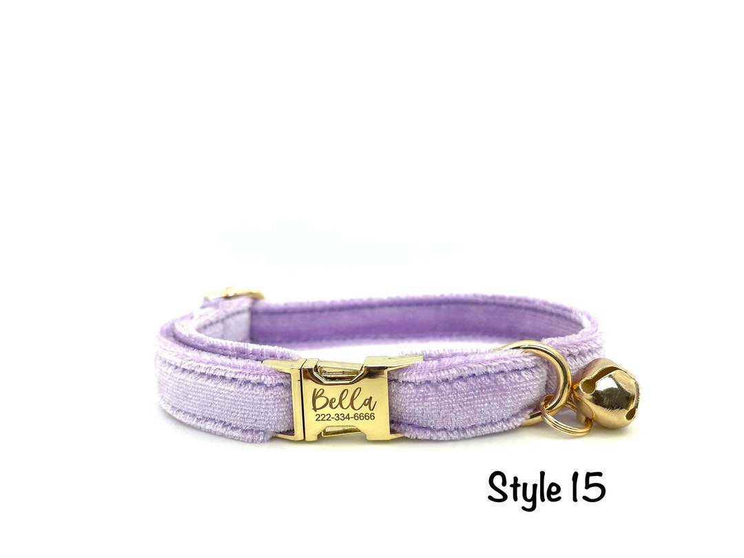 Personalized Velvet Cat Collars with Buckle (Not Break Free) main image 1