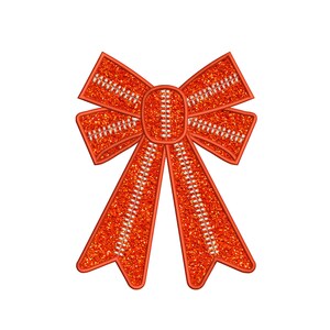 Side Bow Appliqué Sweatshirt Embroidery Design, Sport Bow Applique Embroidery File, Glitter Bow Applique Embroidery File, 6 Sizes