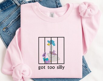 Embroidered Silly Goose Sweatshirt, Embroidered Goose Crewneck Sweatshirt, Silly Goose Shirt, Funny Sweatshirt, Funny Embroidered Shirt