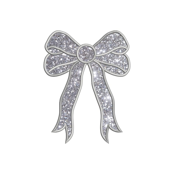Side Bow Appliqué Sweatshirt Embroidery Design, Christmas Bow Applique  Machine Embroidery File, Bow Applique Digital Embroidery, 7 Sizes