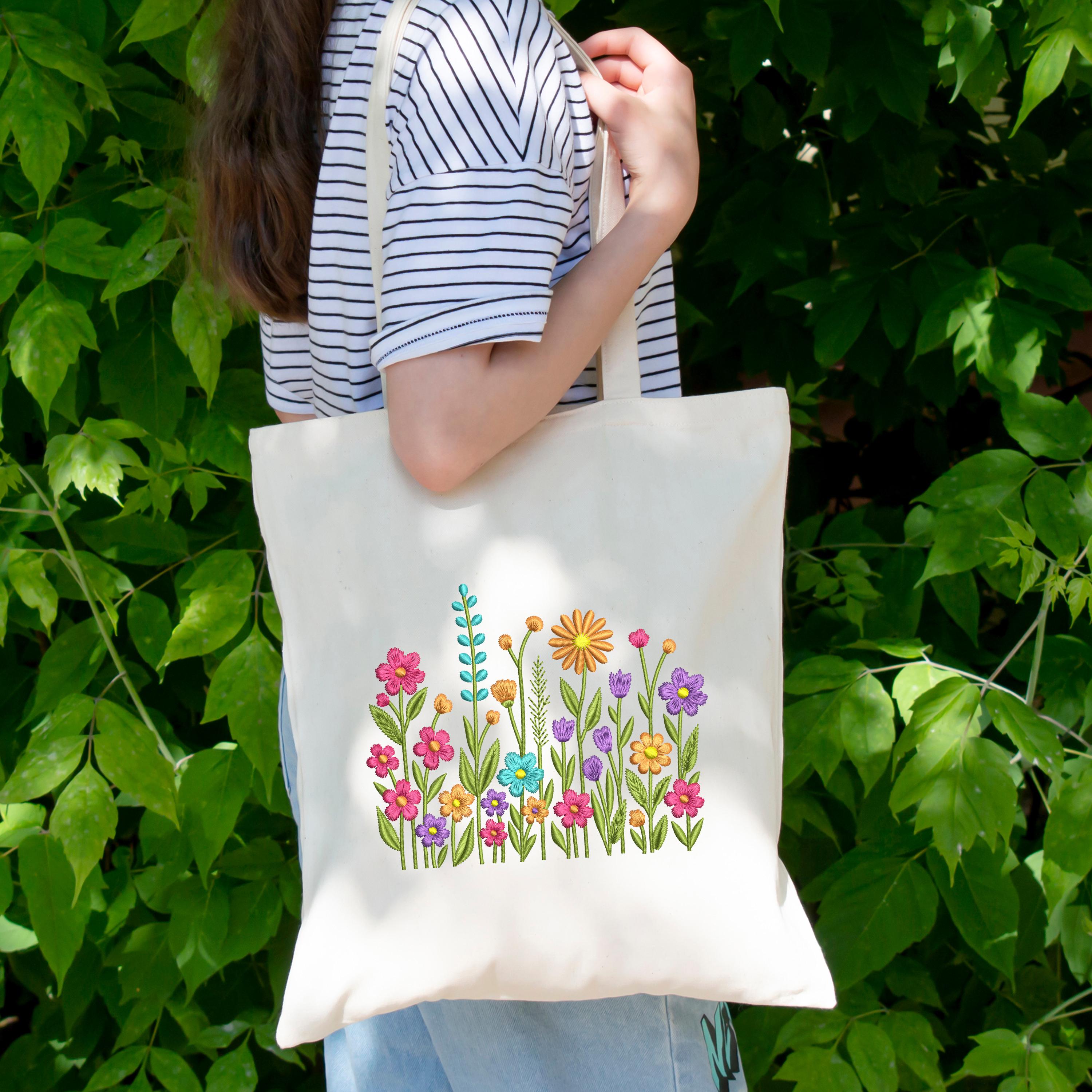 Wildflower Embroidery Design, Floral Machine Embroidery File, Summer ...