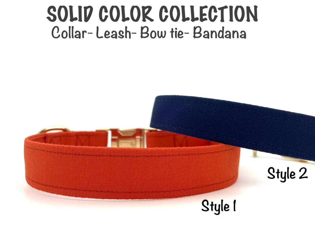 Orange Dog Collar Personalized, Cat Collar, Laser Engraved Metal Buckle