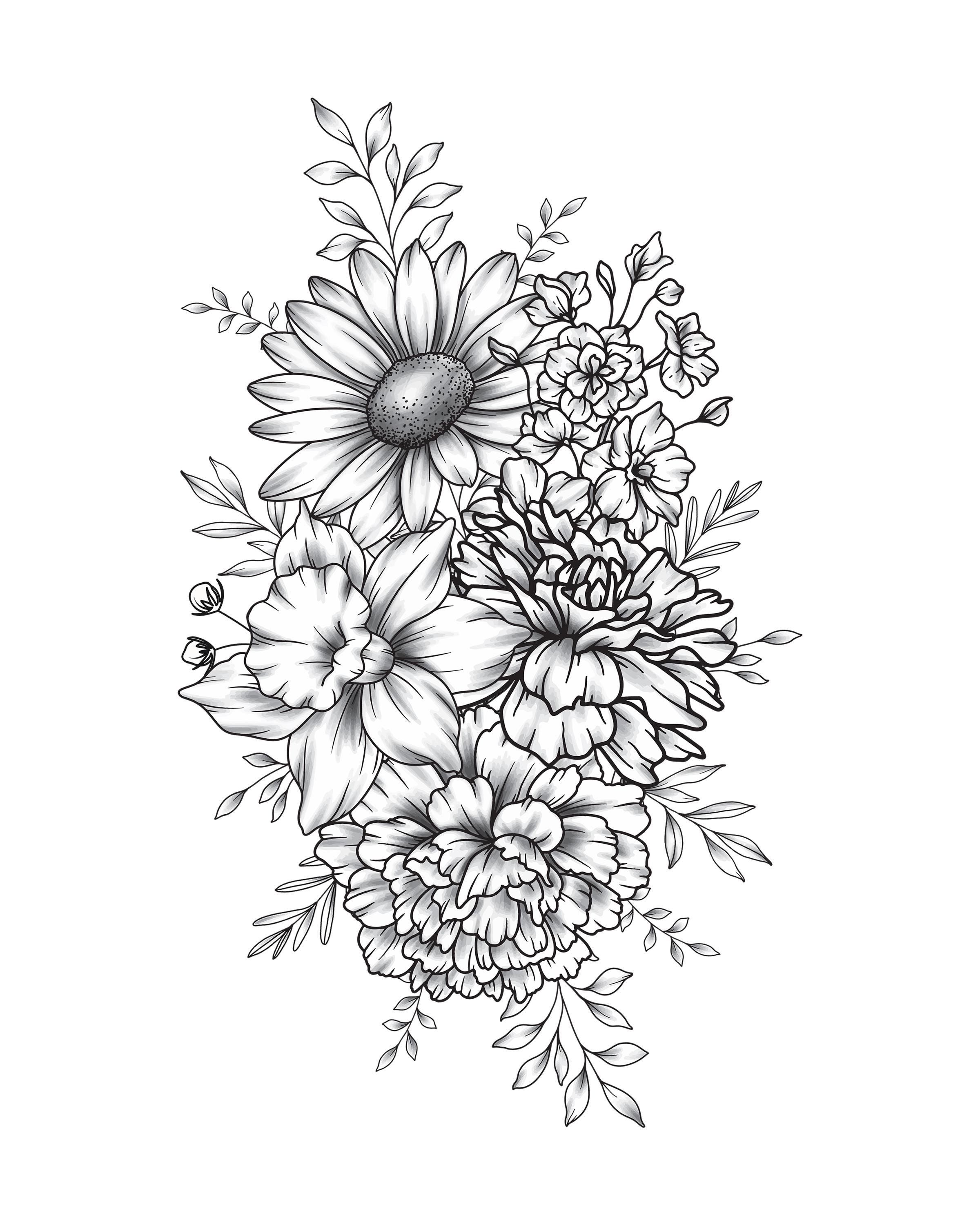 Vines & Flowers Tattoo Designs
