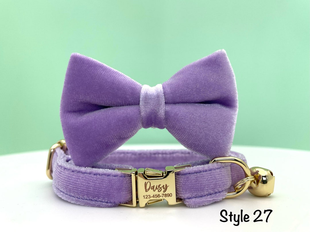 Personalized Cat Collar, Lavender Cat Collar, Cat Collar With Name, Cat