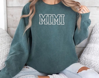 Sudadera bordada con colores cómodos para abuela, camisa Gigi, regalo para abuela, camisa Nana, regalo para abuela nueva, abuela bordada, bloque universitario