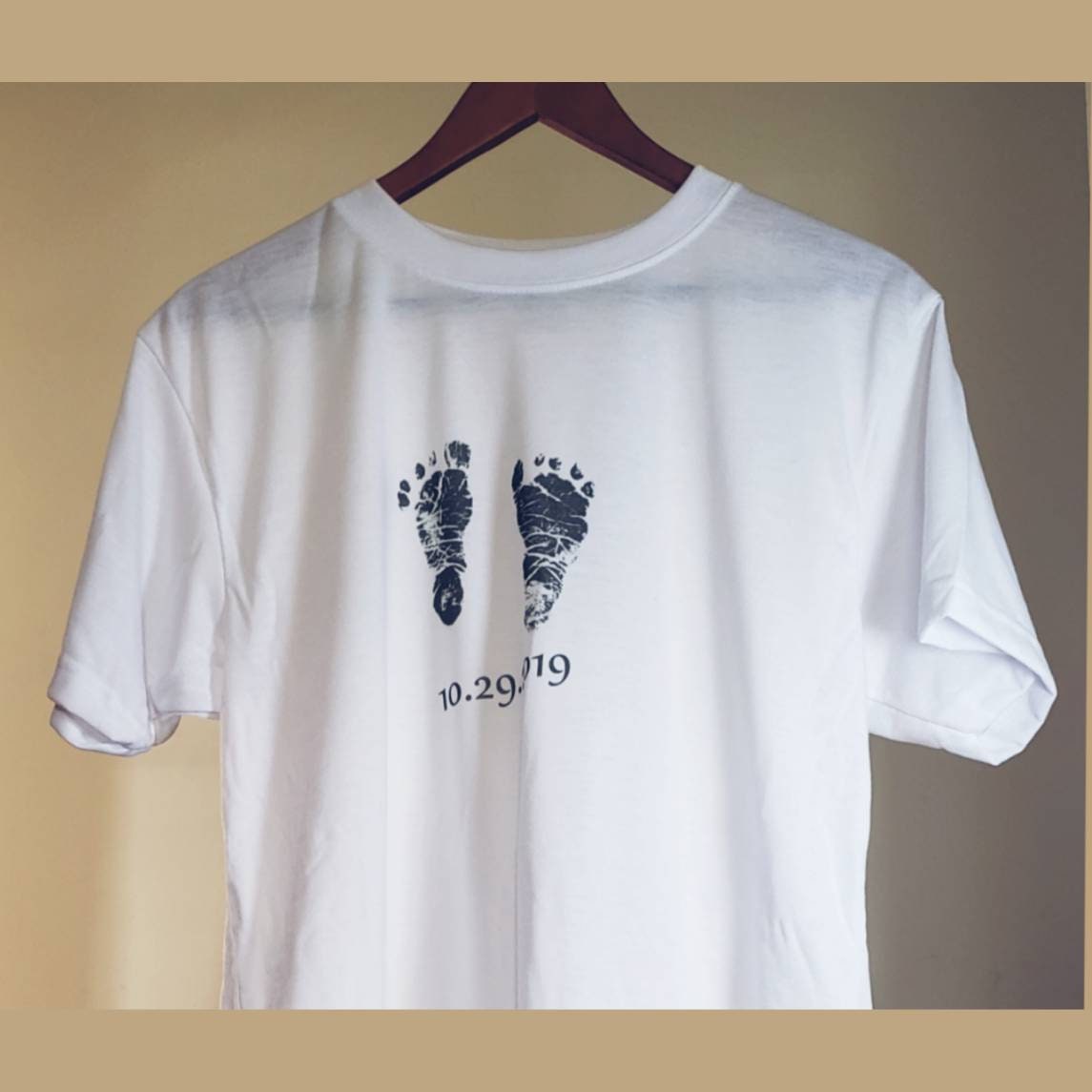 Custom baby footprint birth date tshirt unisex free shipping Etsy